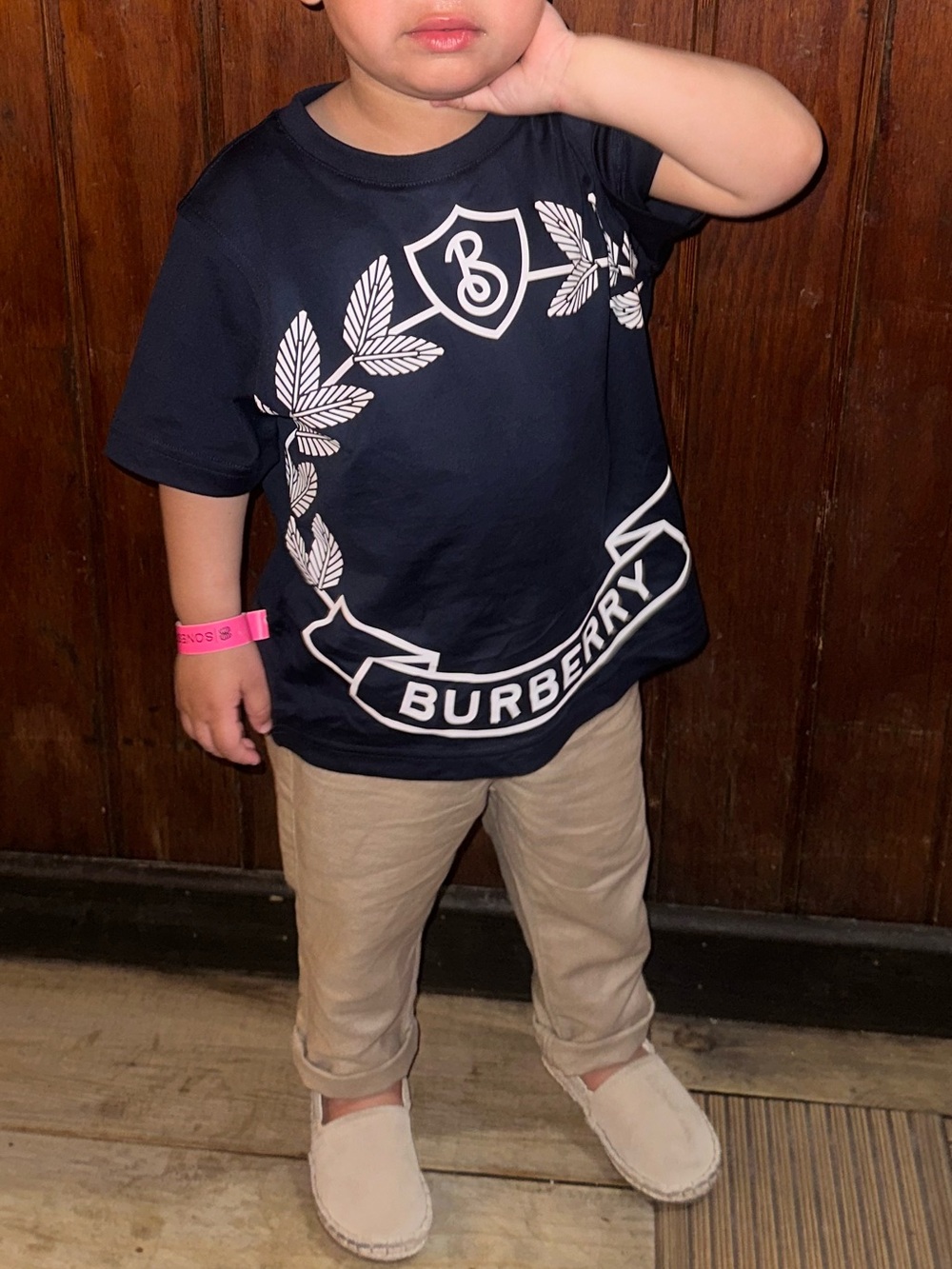 Burberry Navy White Crest Tee - Kids - Picture 3 of 3